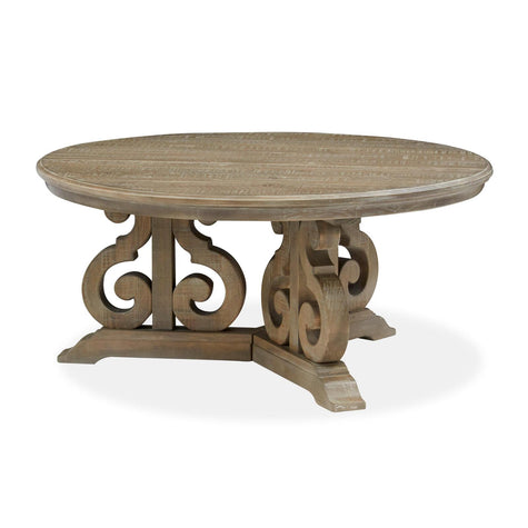 Magnussen Home Tinley Park Dove Tail Grey Round Cocktail Table