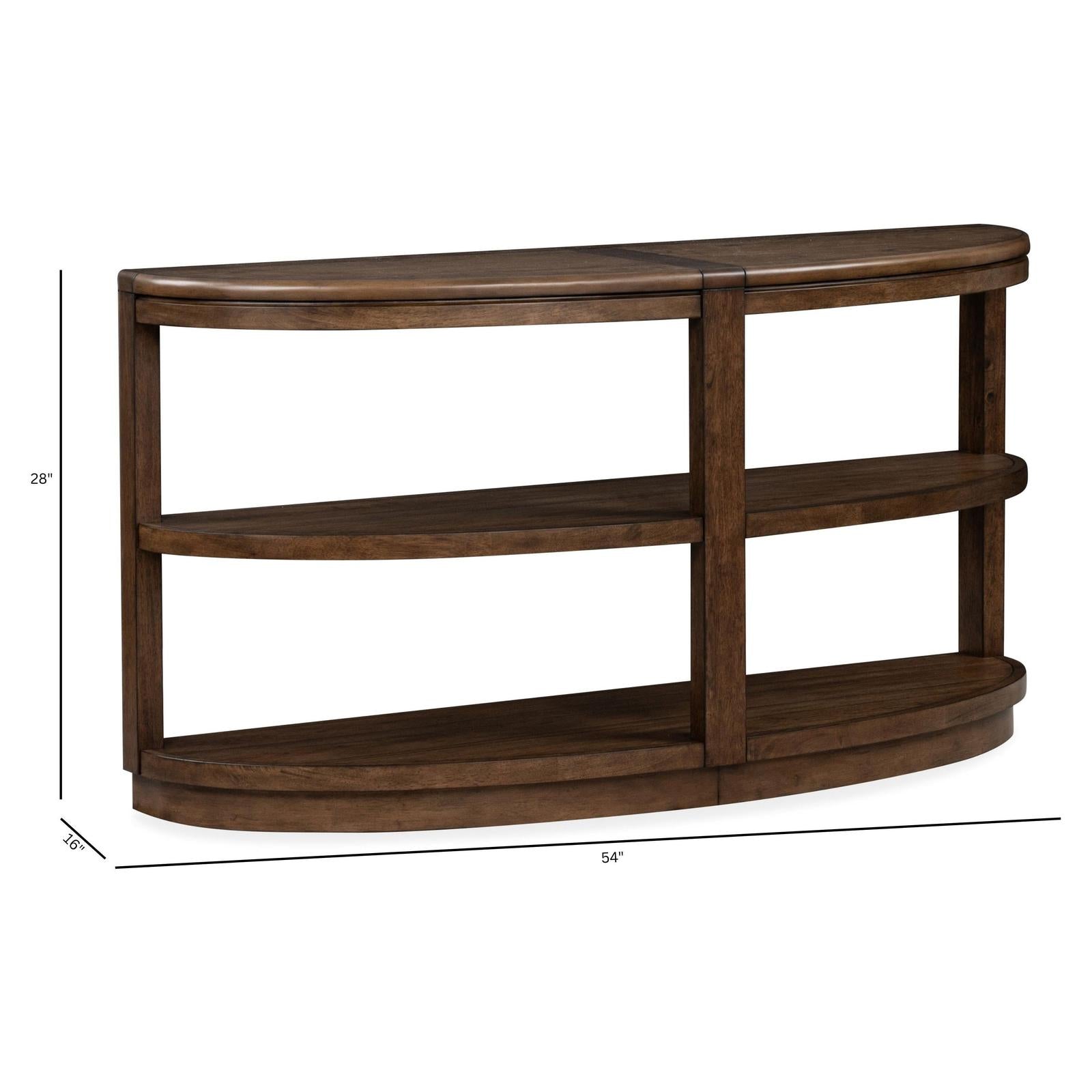 Magnussen Home Connolly Brown Demilune Sofa Table