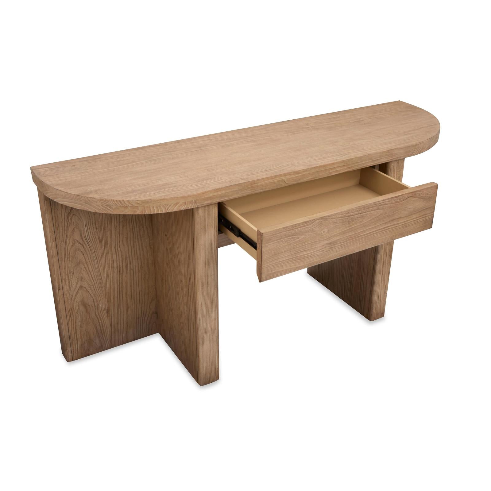 Magnussen Home Hayden Golden Oat Demilune Sofa Table