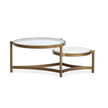 Magnussen Home Cassidy Aged Brass & Volakas Classic Shaped Cocktail Table