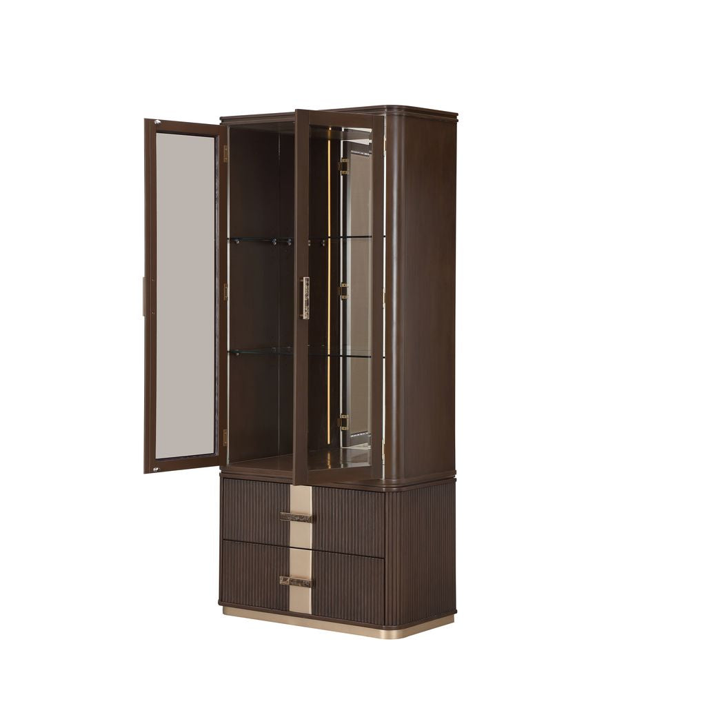 Michael Amini West Kensington Display Cabinet - Medium Espresso