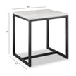 Magnussen Home Torin White Marble And Matte Black Rectangular End Table