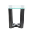 Magnussen Home Wexler Black Truffle And Clear Glass Rectangular End Table