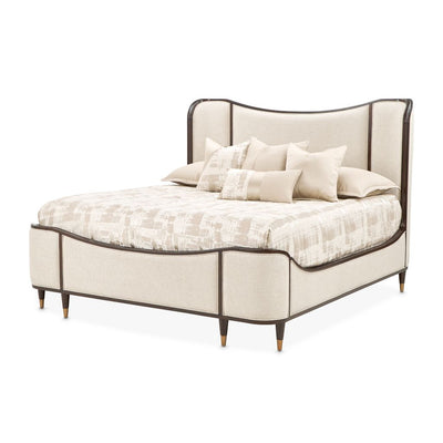 Michael Amini Camellia Field Queen Upholstered Bed - Warm Pecan