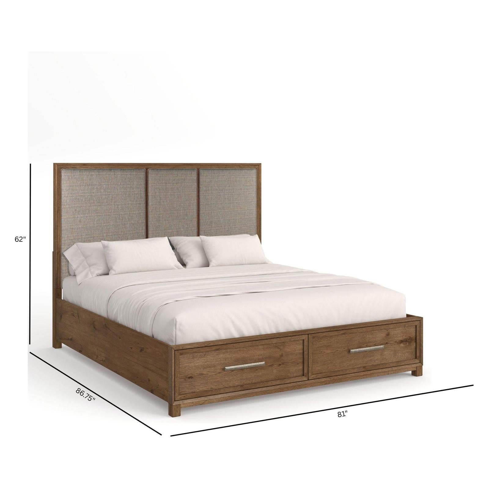 Magnussen Home Laurel Ridge Brown Upholstered Panel Storage Bed