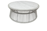 Sunset West Miami Coffee Table with Honed Cararra Marble Top