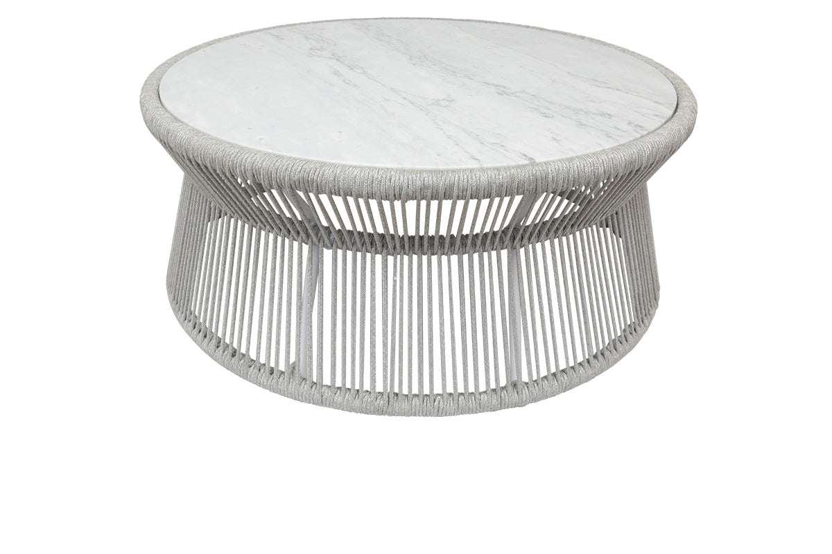 Sunset West Miami Coffee Table with Honed Cararra Marble Top