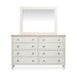 Salt Life Home Echo Isles Sea Pearl and Driftwood Double Drawer Dresser with Landscape Mirror