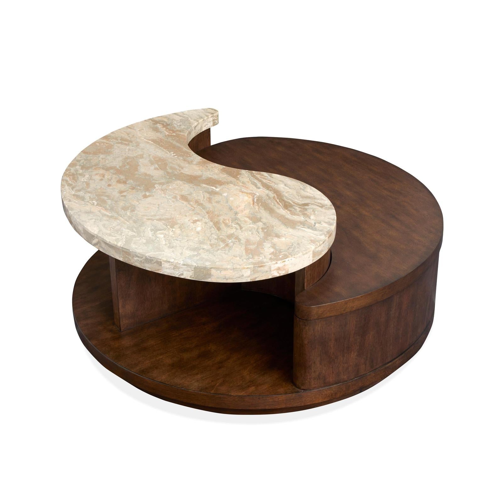 Magnussen Home Mcpherson Burnt Umber Round Cocktail Table With Casters