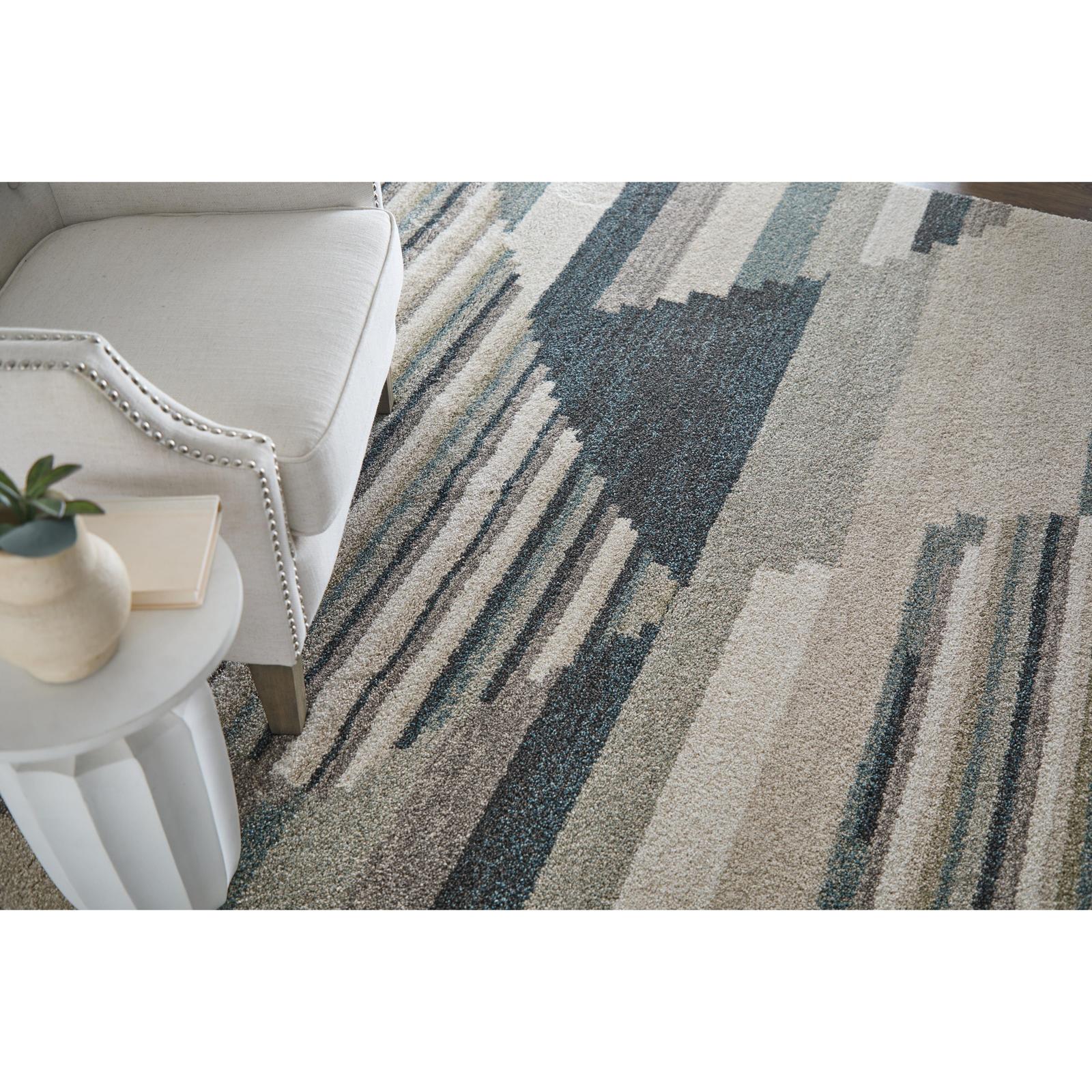Feizy Richmond 39R4F Modern Abstract Rug in Ivory/Gray/Blue