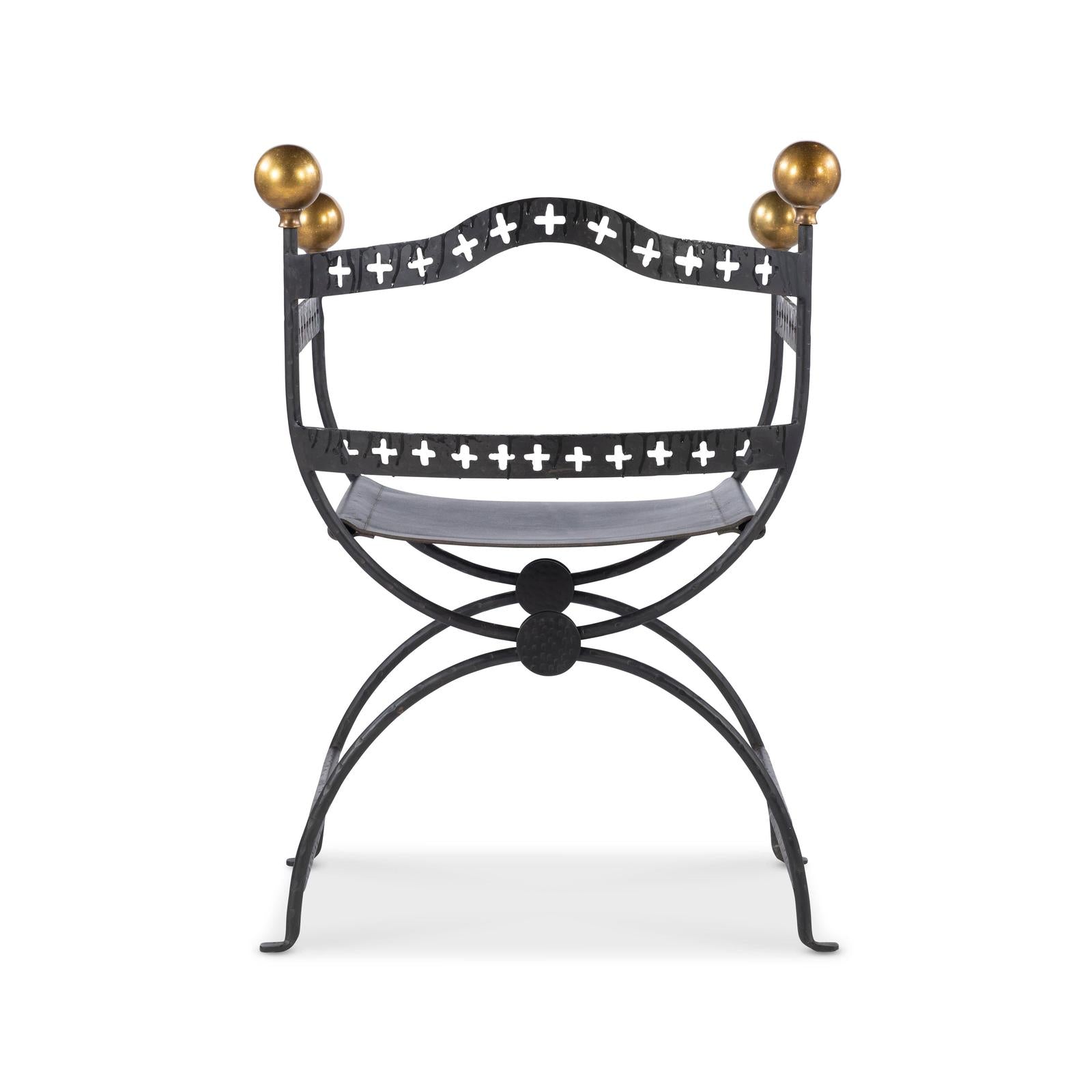 Century Furniture Tara Shaw Dante Iron Savonarola Chair