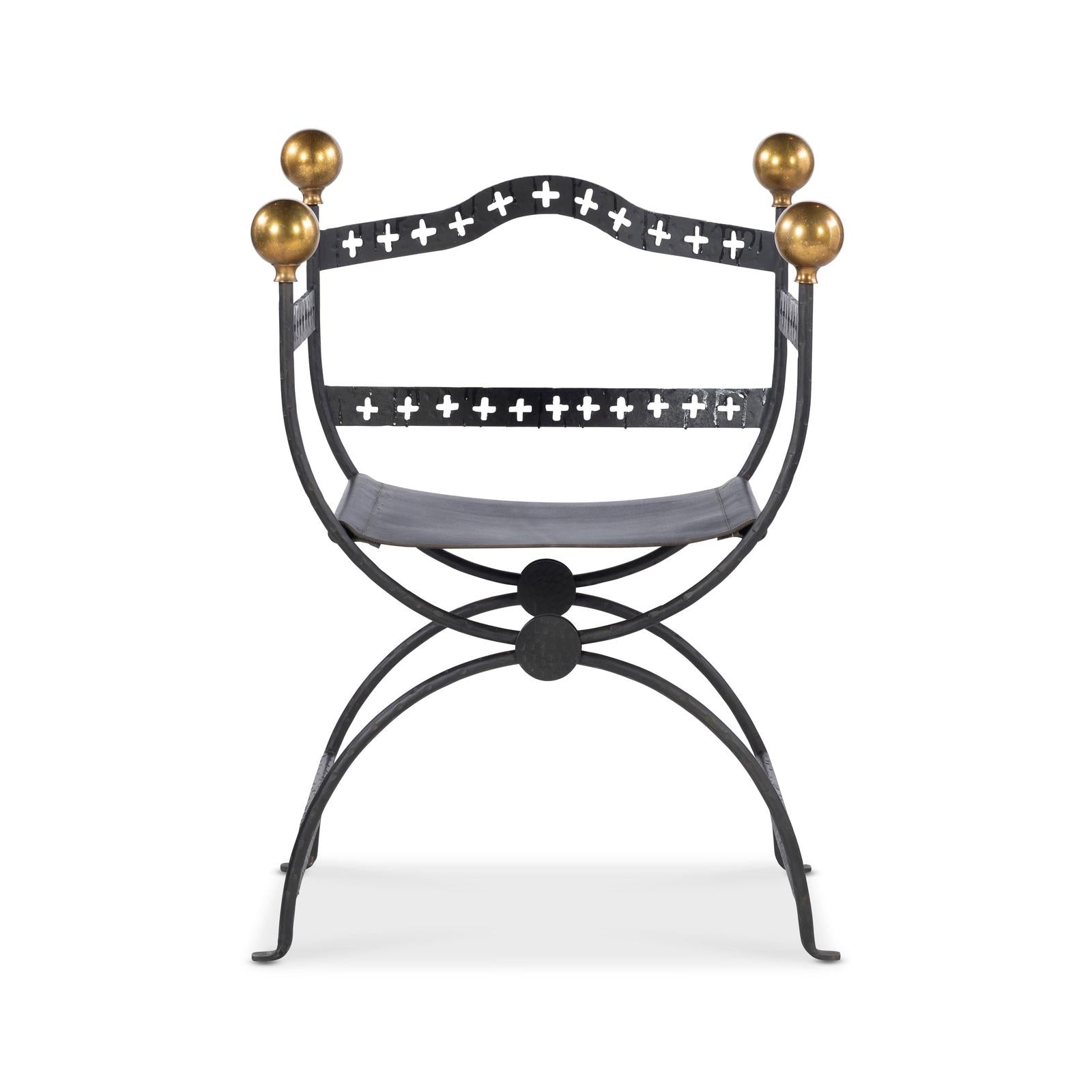 Century Furniture Tara Shaw Dante Iron Savonarola Chair