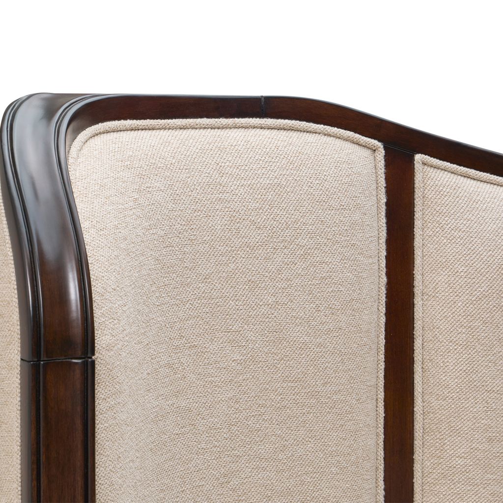 Michael Amini Camellia Field Queen Upholstered Bed - Warm Pecan