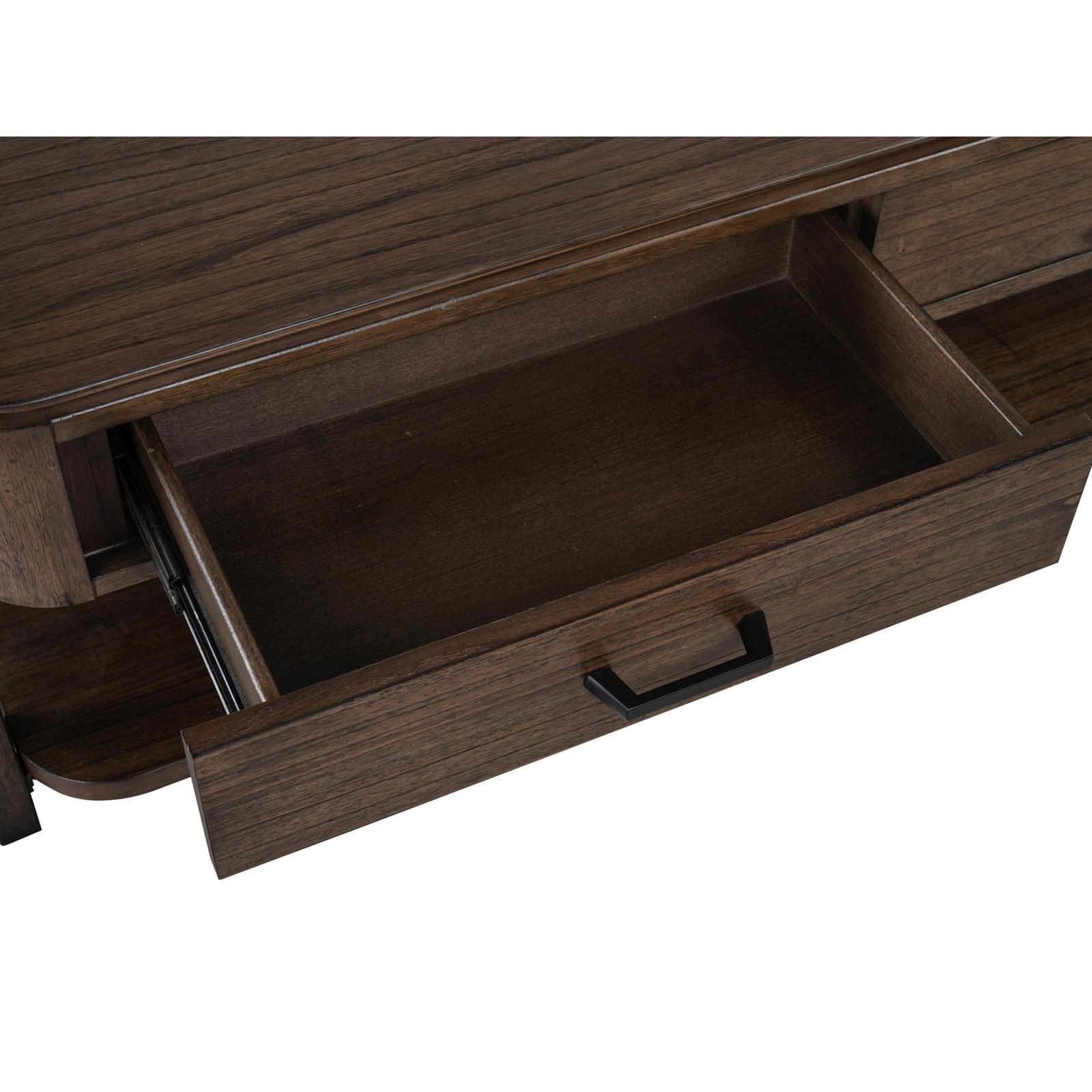 Magnussen Home Hallie Milk Chocolate & Dark Chocolate Lift Top Storage Cocktail Table With Casters