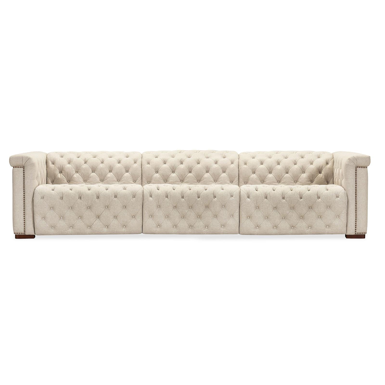 Hooker Furniture Savion Deux 3 Seat Sofa with Two Power Recliners and Three Power Headrests