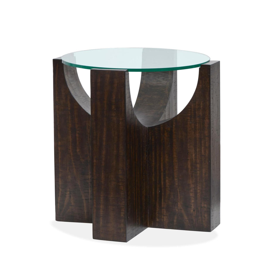 Magnussen Home Beckham Rustic Tavern Round End Table