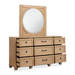 Magnussen Home Coventry Honey Wheat Drawer Dresser With Square Mirror