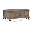 Magnussen Home Lancaster Dovetail Grey Lift Top Storage Cocktail Table With Casters