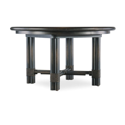 Hooker Furniture Retreat Pole Rattan Round Dining Table w/1-20in leaf
