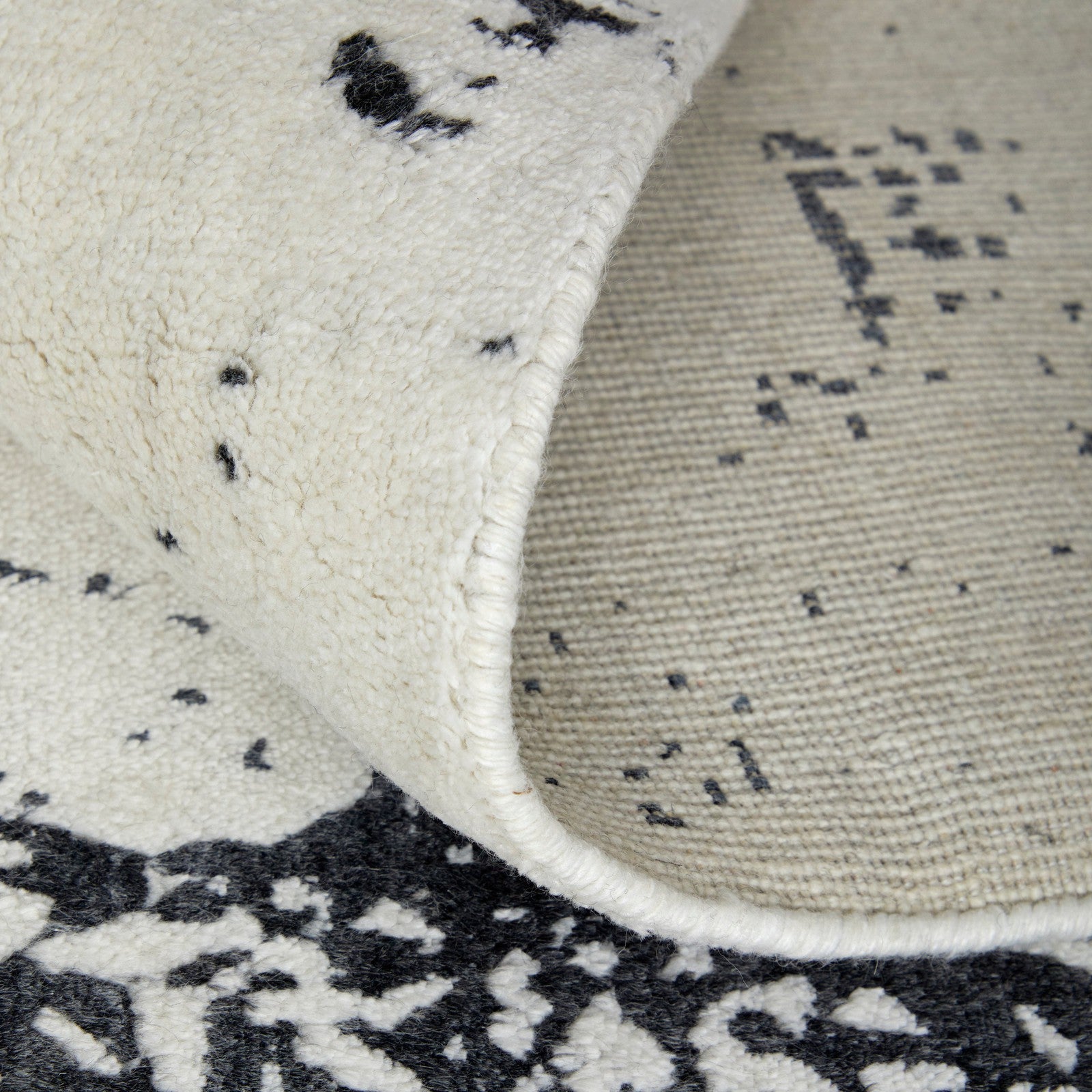 Feizy Coda 8927F Modern Abstract Rug in Black/White