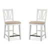 Magnussen Home Heron Cove Chalk White And Dovetail Grey Upholstered Counter Chair Set of 2