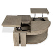 Magnussen Home Conrad Stone Harbor Grey Pie Shaped Lift Top Storage Cocktail Table With Casters