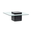 Magnussen Home Donora Clear Glass And Obsidian Square Cocktail Table