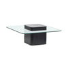 Magnussen Home Donora Clear Glass And Obsidian Square Cocktail Table