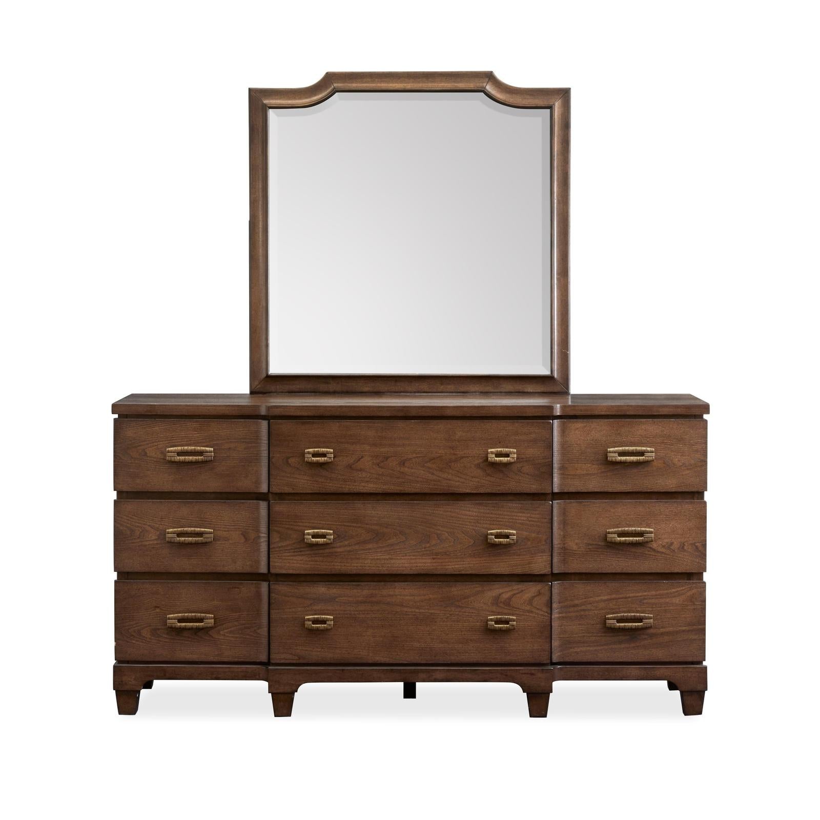 Salt Life Home Sugar Mill Spiced Rum Drawer Dresser with Shaped Mirror