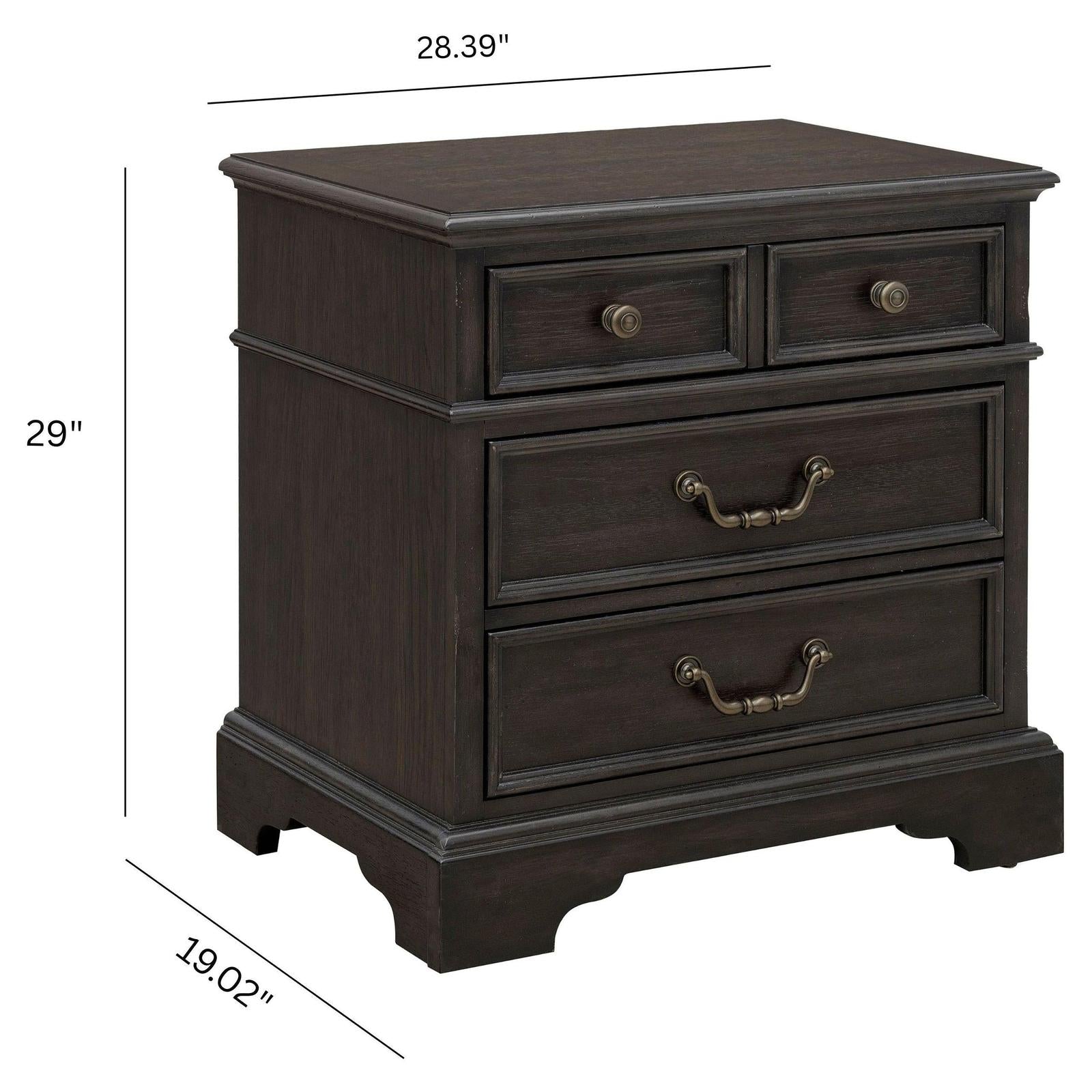 Pulaski Furniture Hickory Creek Brown Velvet 3 Drawer Nightstand