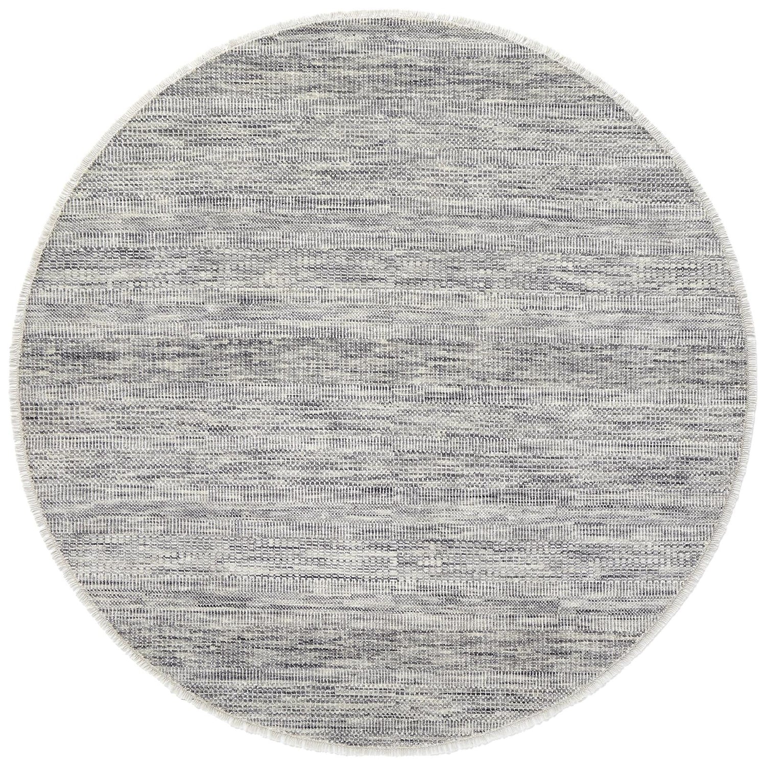 Feizy Janson I6063 Transitional Stripes, Silver, 8' x 8' Round Rug