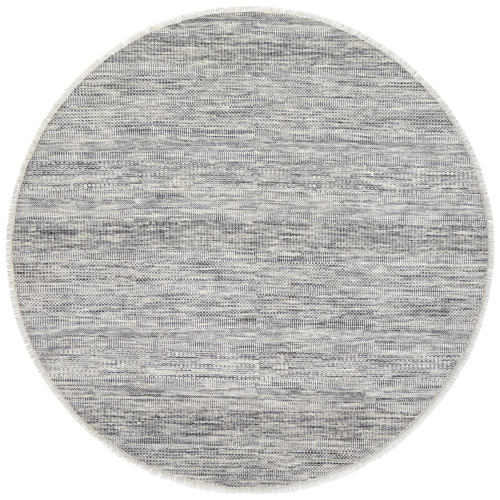 Feizy Janson I6063 Transitional Stripes, Silver, 8' x 8' Round Rug