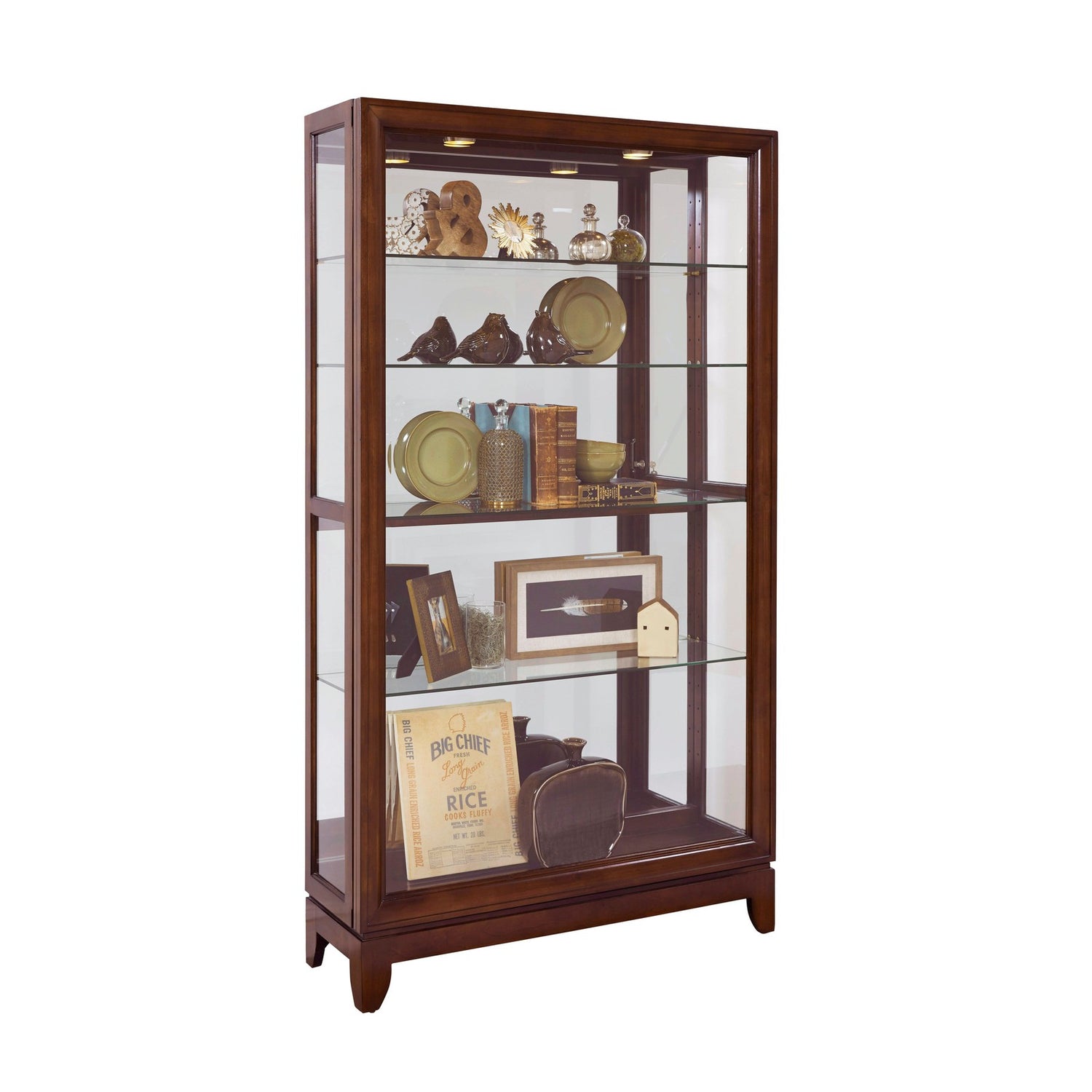 Pulaski Furniture PFC Curios Two Way Sliding Door 5 Shelf Curio Cabinet