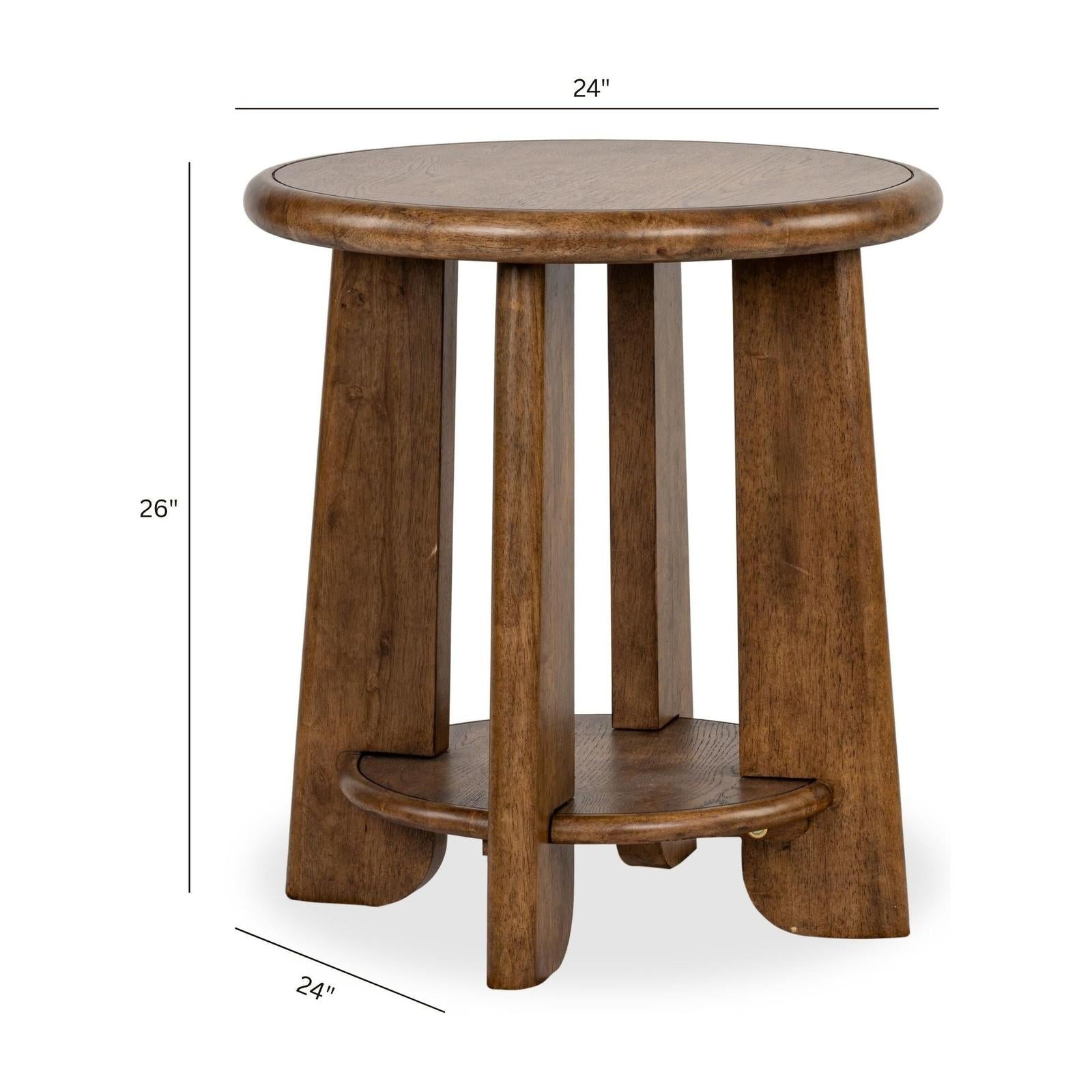 Magnussen Home Tanner Tawny Brown Round End Table