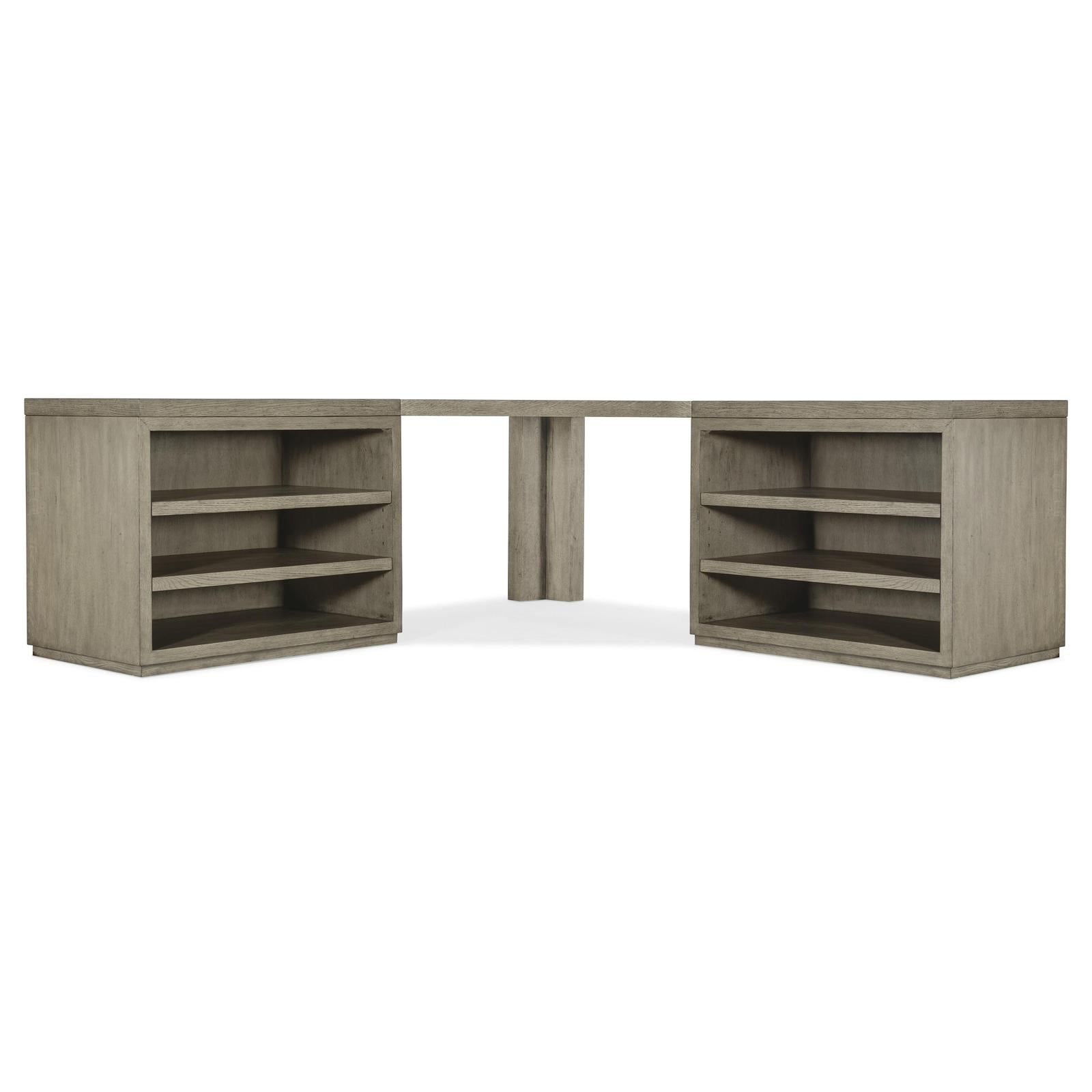 Hooker Furniture Linville Falls Corner Desk with Two Open Desk Cabinets