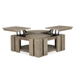 Magnussen Home Conrad Stone Harbor Grey Pie Shaped Lift Top Storage Cocktail Table With Casters