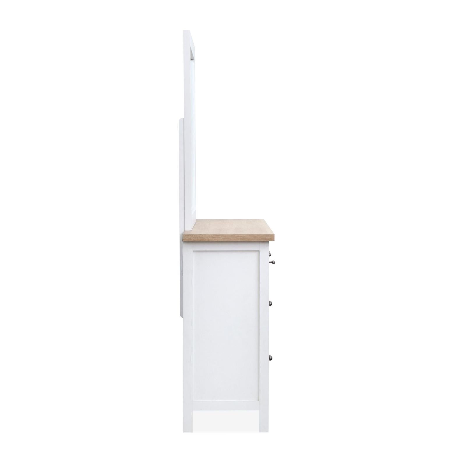 Salt Life Home Windmill Harbour White Whisp and Sand Double Drawer Dresser with Portrait Mirror Sale