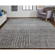 Feizy Alford 6913F Modern Checkered in Gray/Silver/Ivory