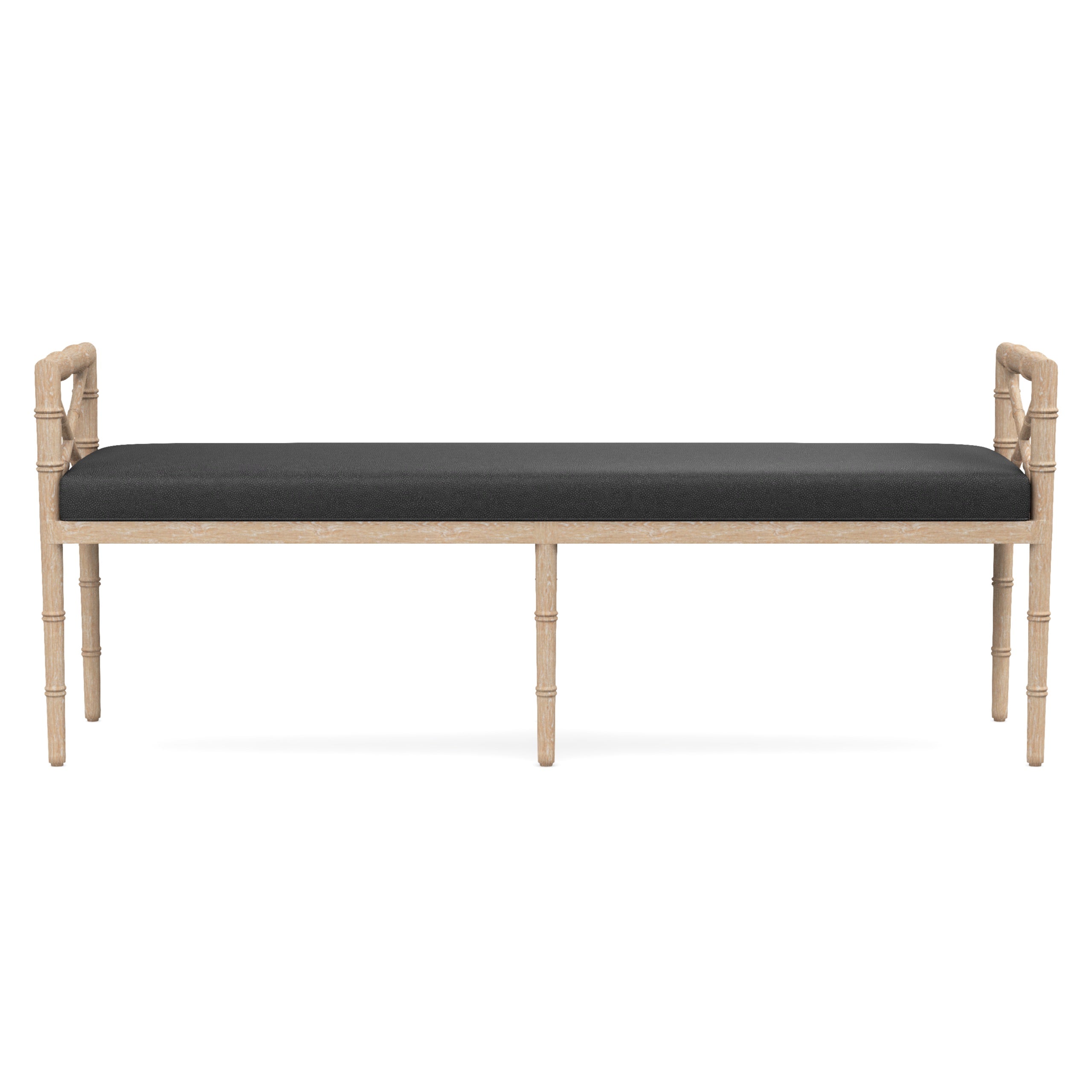 Danica Bamboo Style Upholstered Wood Bench