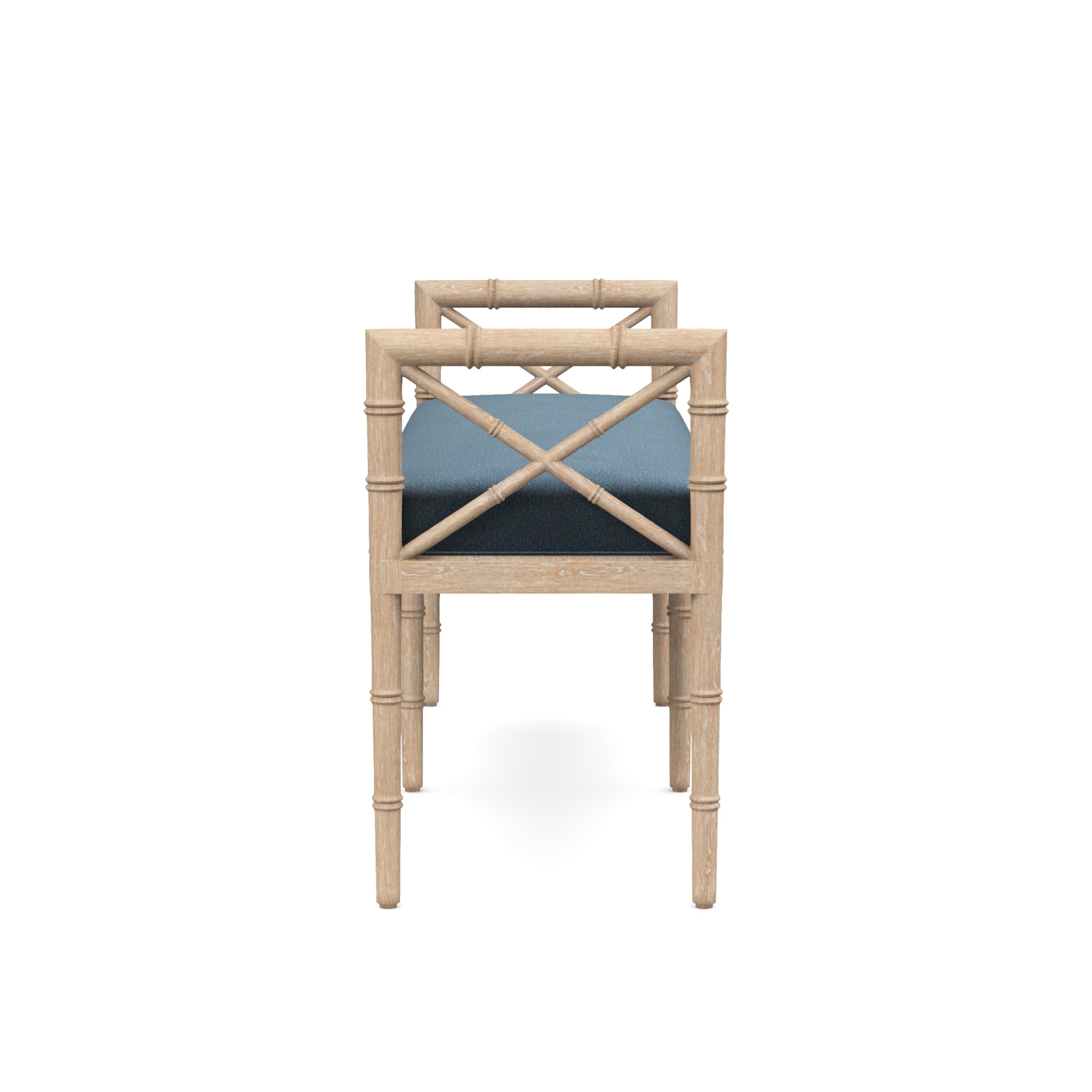 Danica Bamboo Style Upholstered Wood Bench