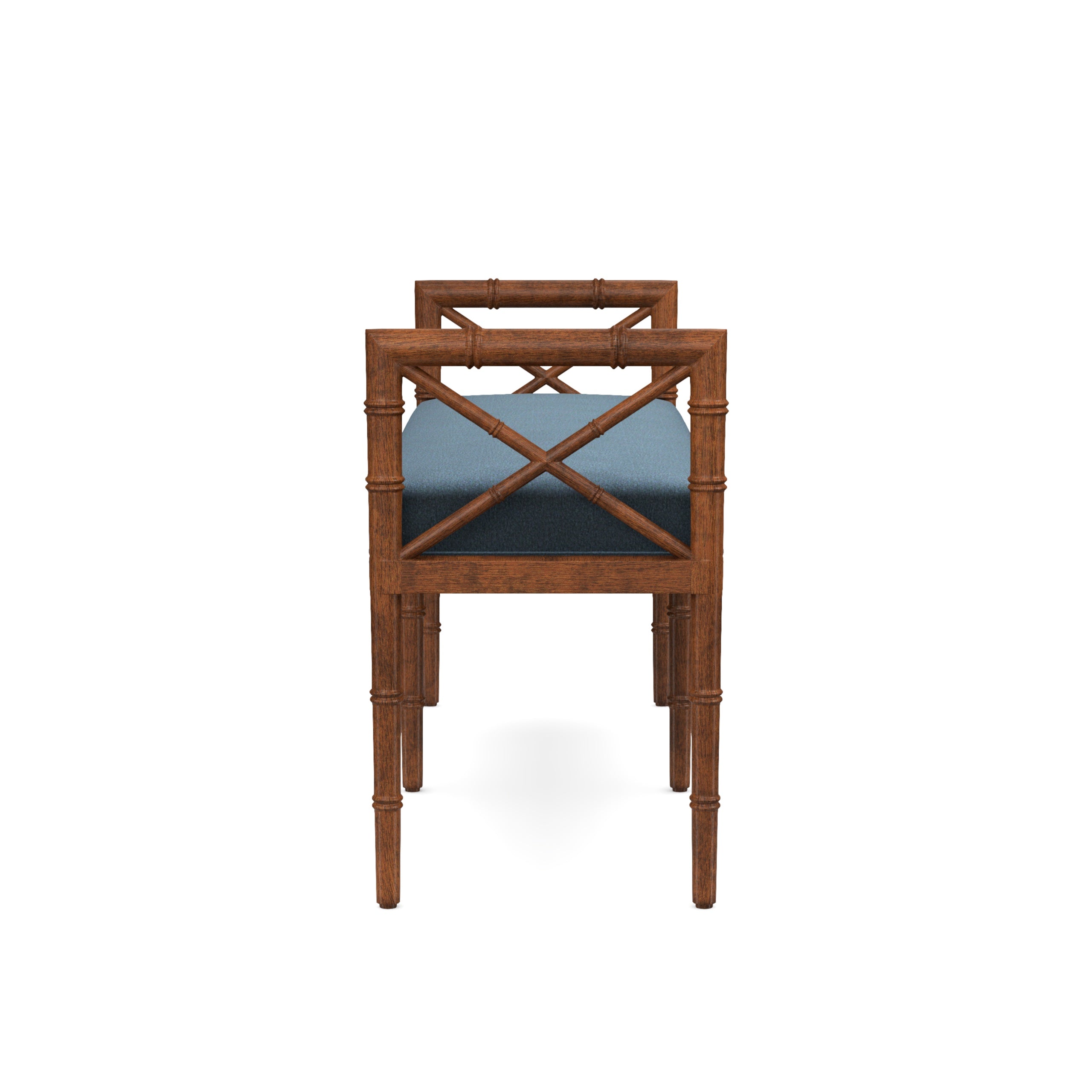 Danica Bamboo Style Upholstered Wood Bench