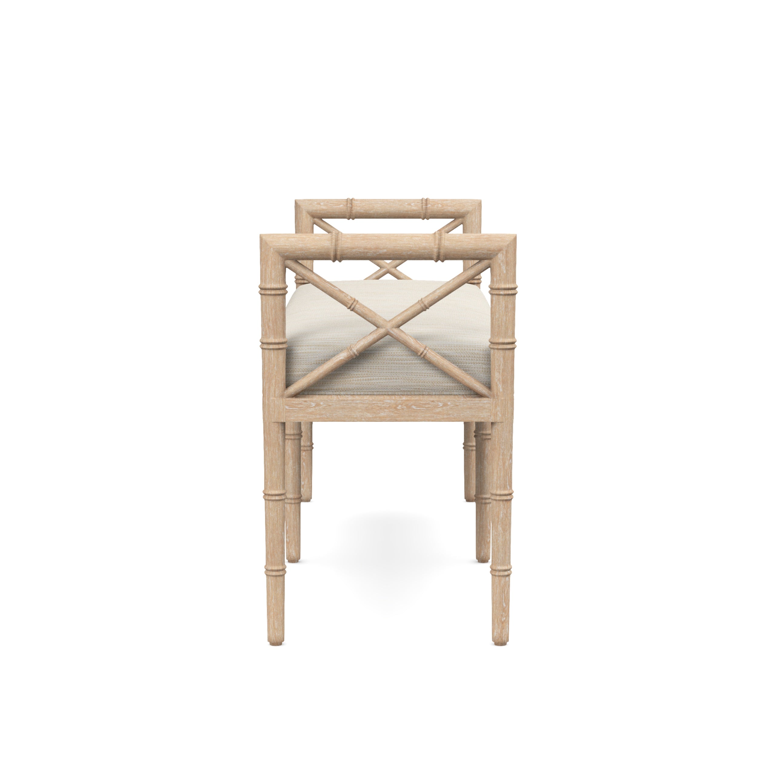 Danica Bamboo Style Upholstered Wood Bench