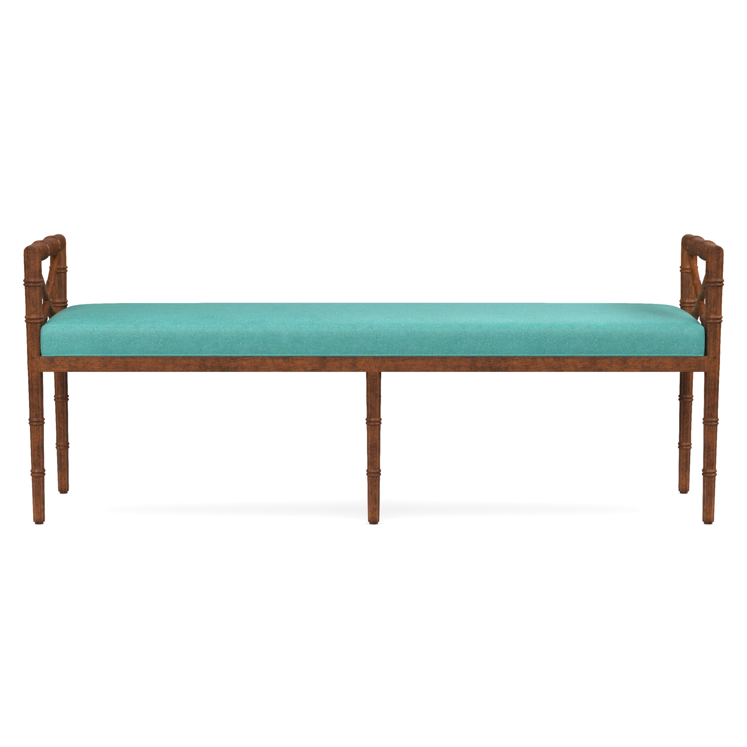 Danica Bamboo Style Upholstered Wood Bench