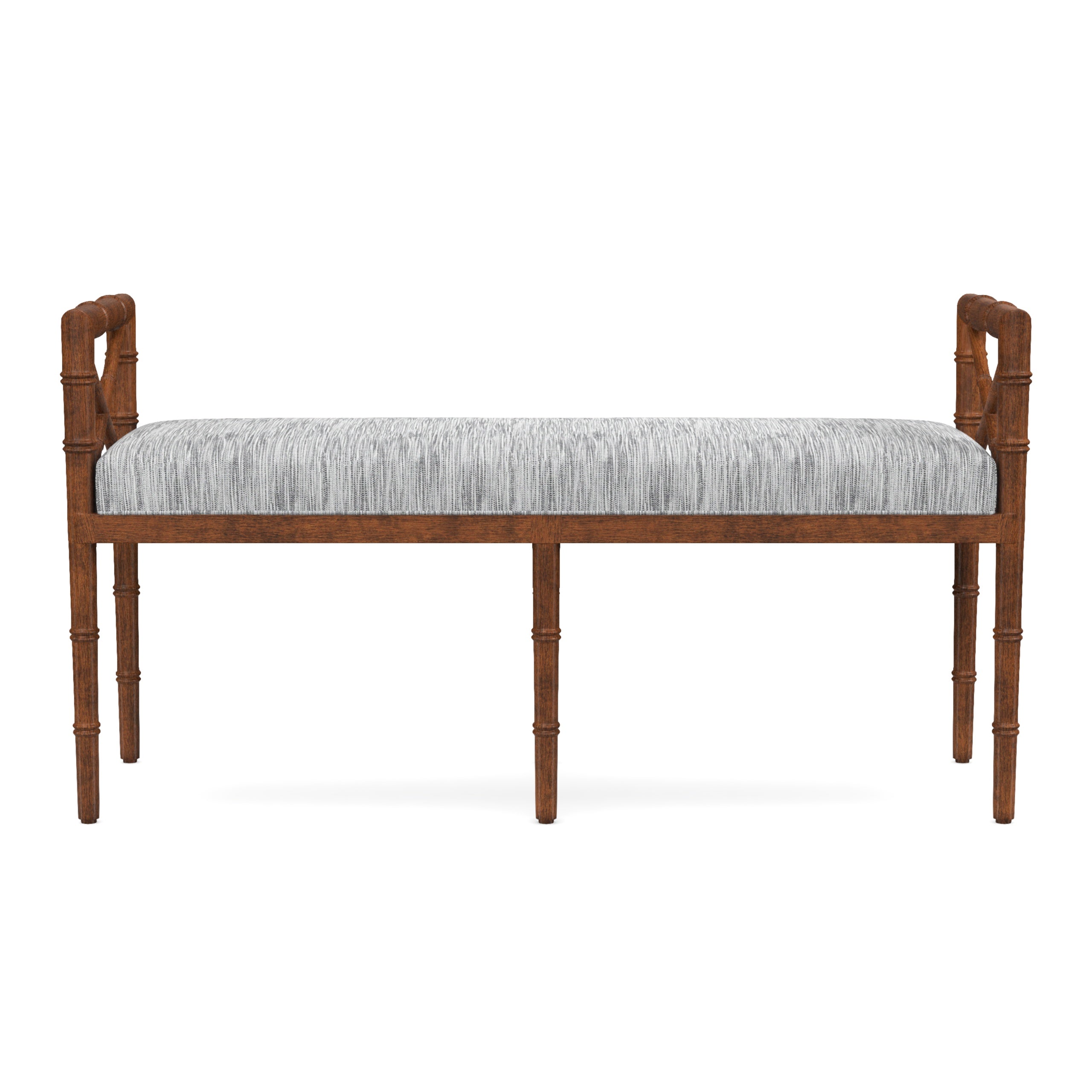 Danica Bamboo Style Upholstered Wood Bench