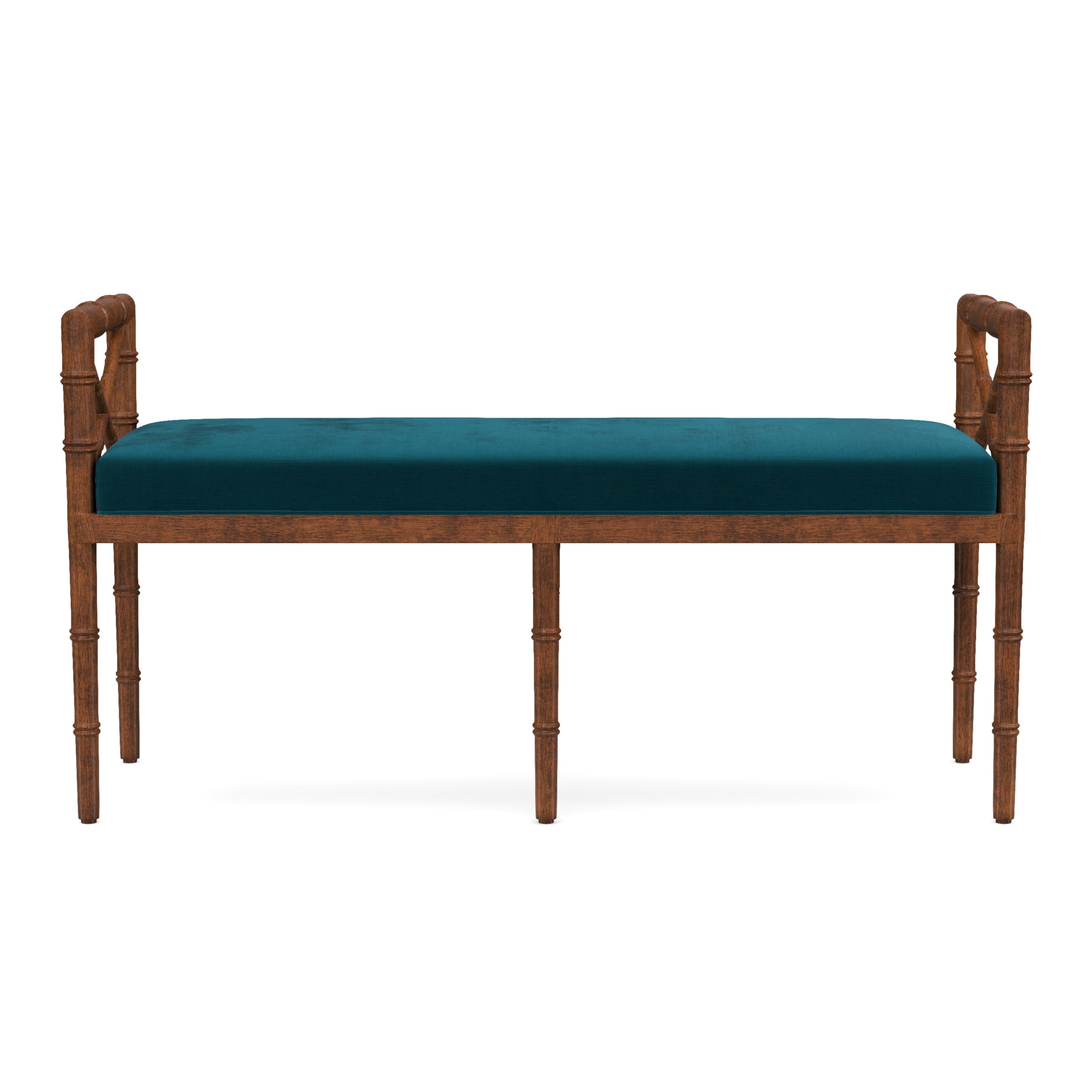 Danica Bamboo Style Upholstered Wood Bench