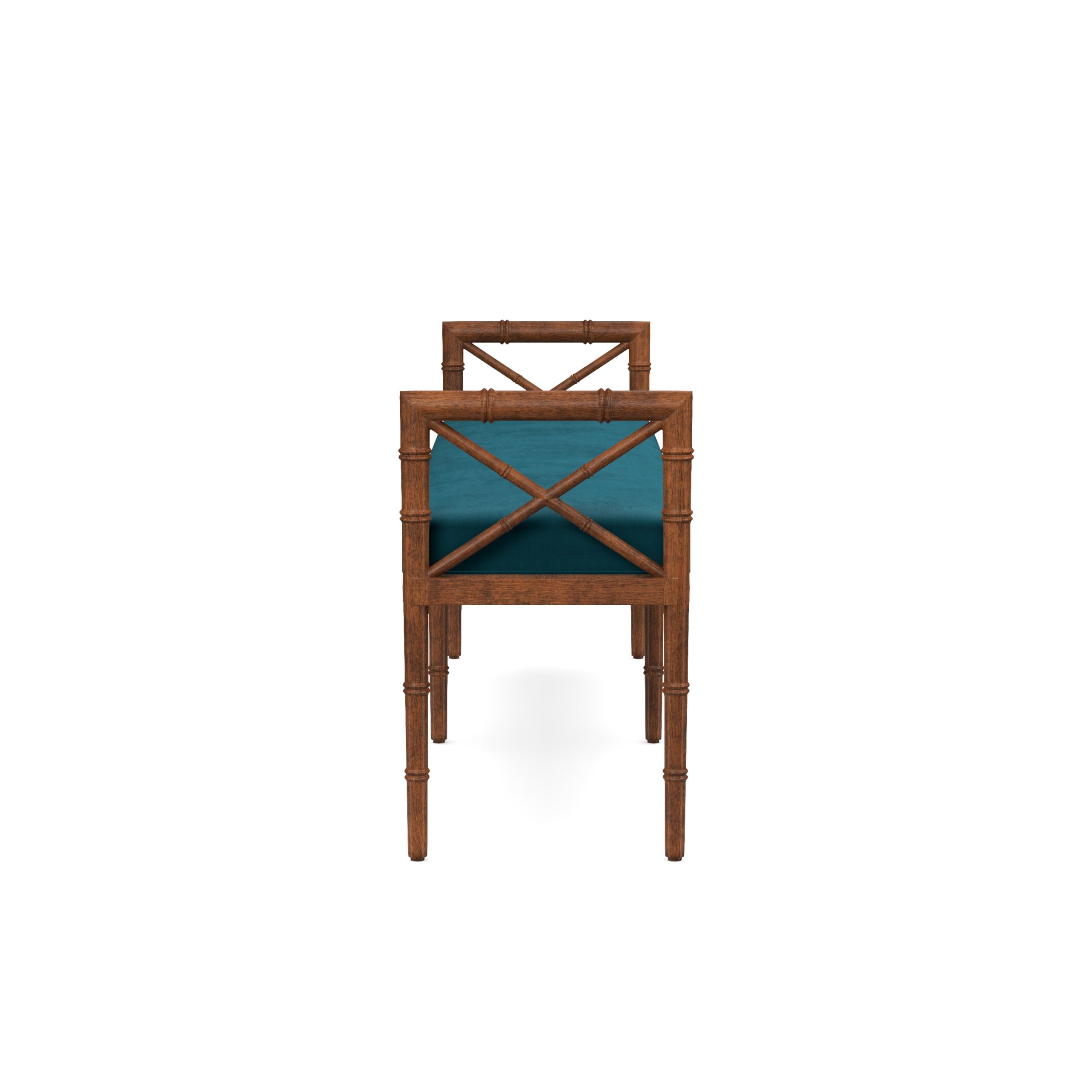 Danica Bamboo Style Upholstered Wood Bench