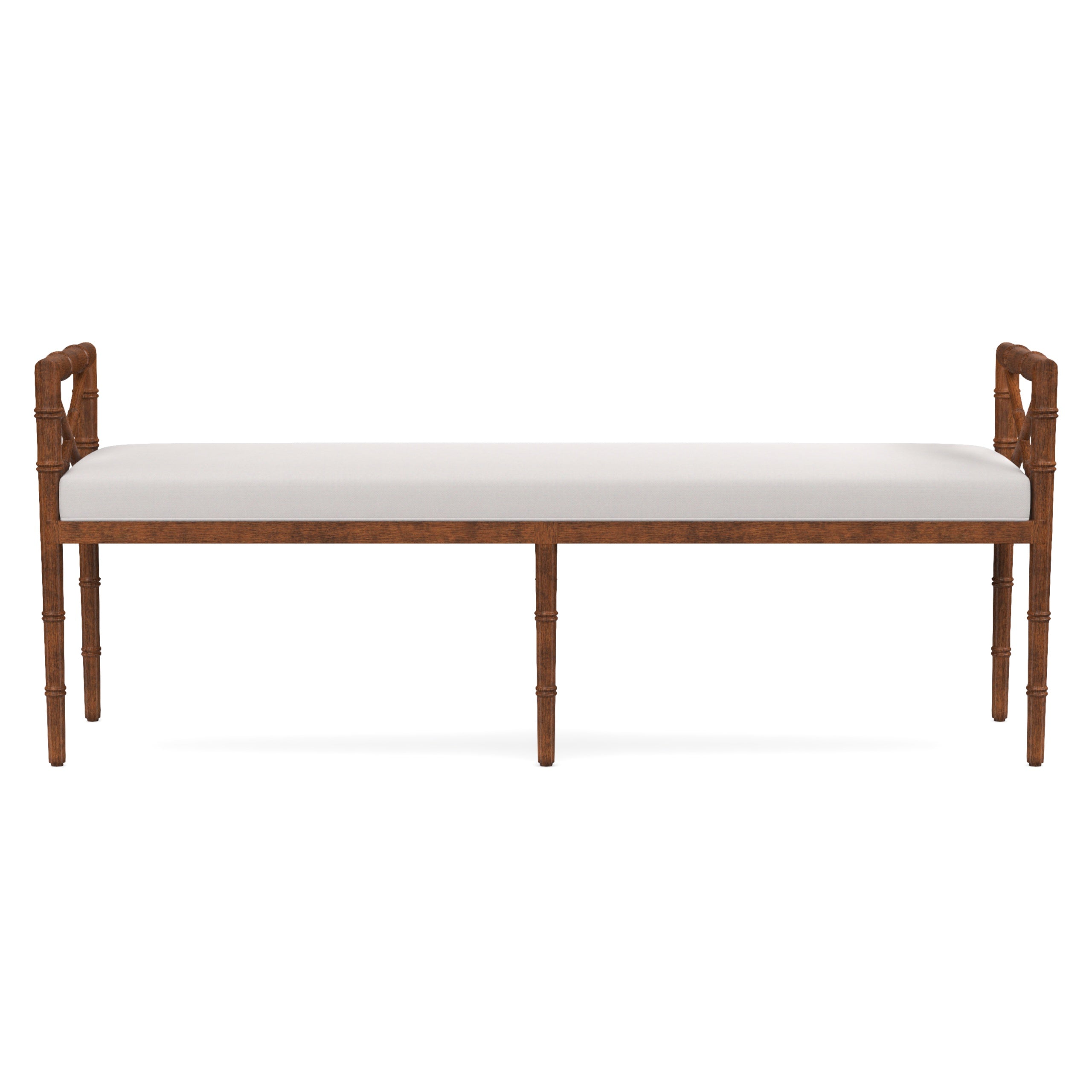 Danica Bamboo Style Upholstered Wood Bench