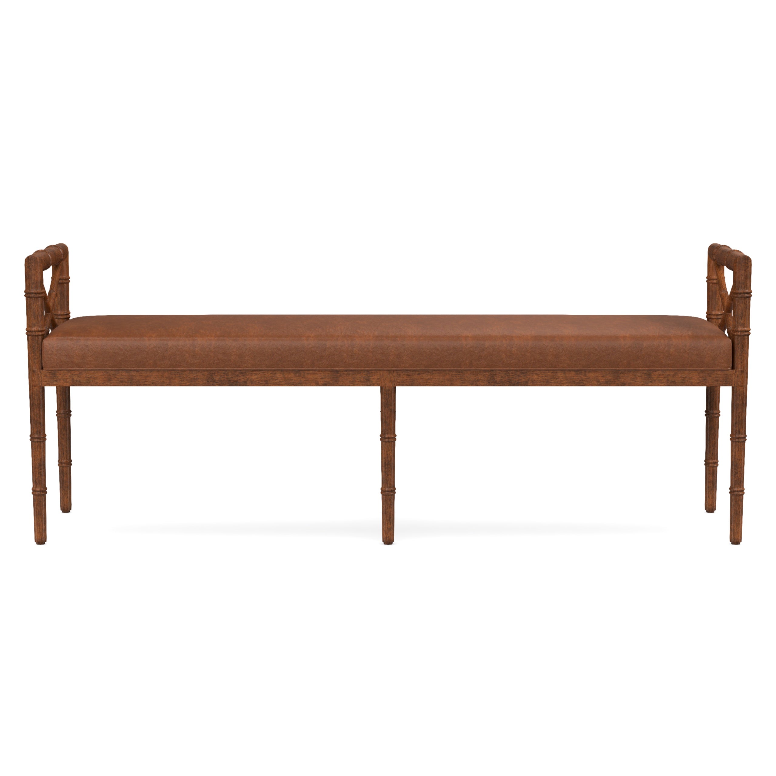 Danica Bamboo Style Upholstered Wood Bench