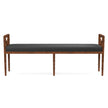 Danica Bamboo Style Upholstered Wood Bench