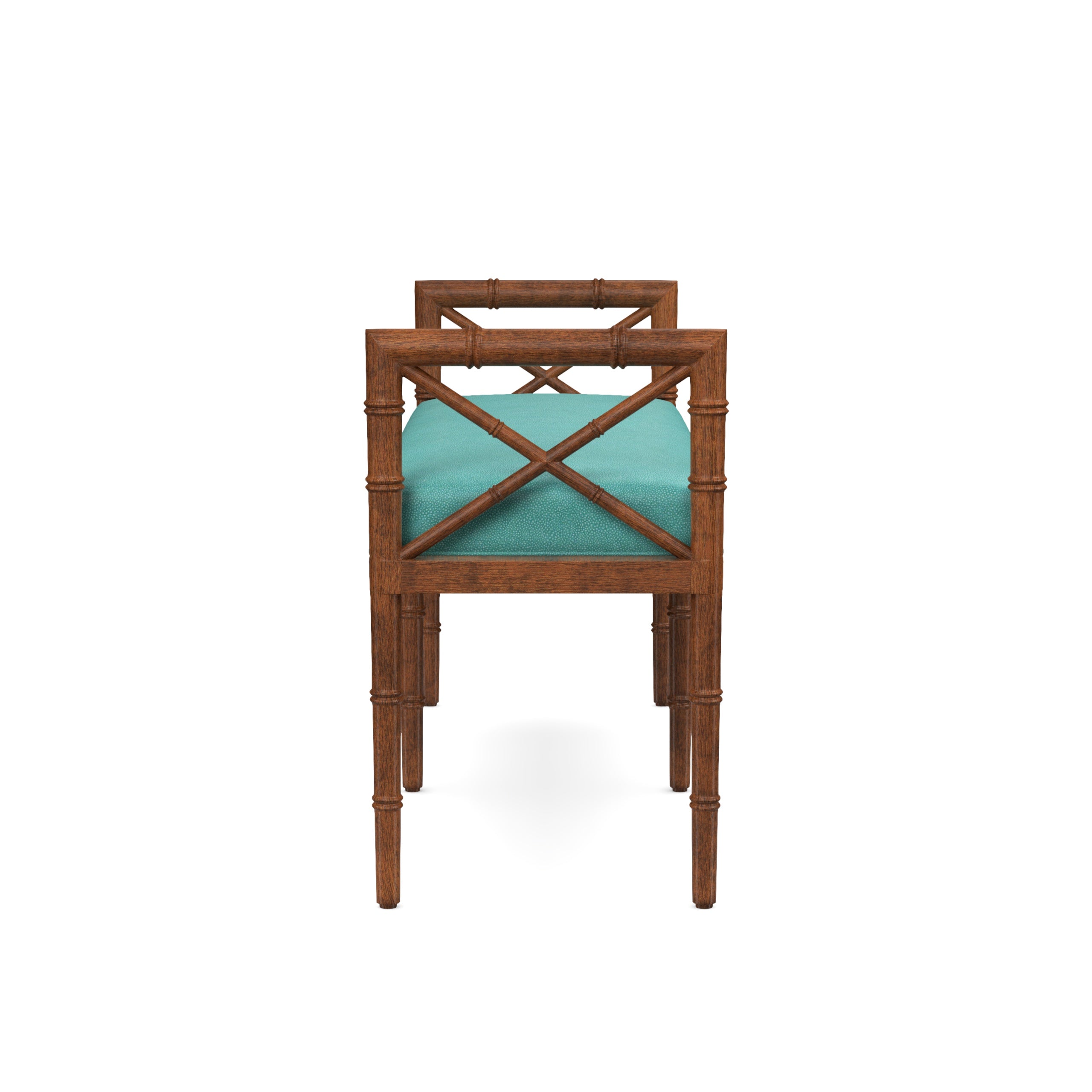 Danica Bamboo Style Upholstered Wood Bench